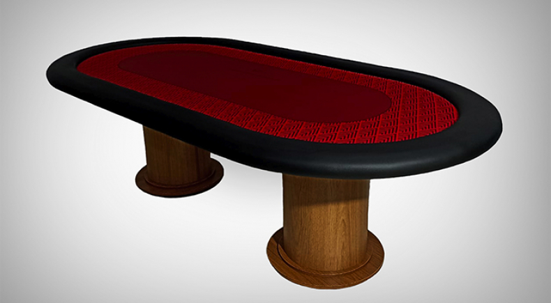 Mesa de Poker Oval com Coluna Cilíndrica Madeirado Freijó - Pro19